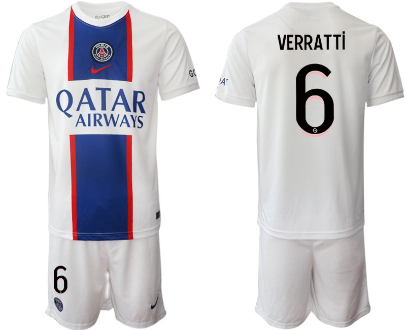 Men 2022-2023 Club Paris St German away white 6 Soccer Jerseys